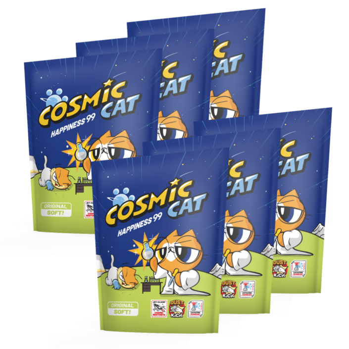 코스믹캣 오리지널 소프트 벤토나이트 고양이모래 6kg 총 6봉(총 2박스 배송), 6kg, 6개, 오리지널 소프트