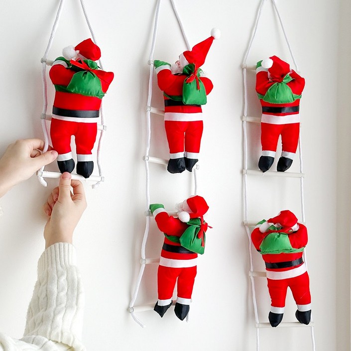 루시아이 와글와글 사다리 타는 산타 크리스마스 장식