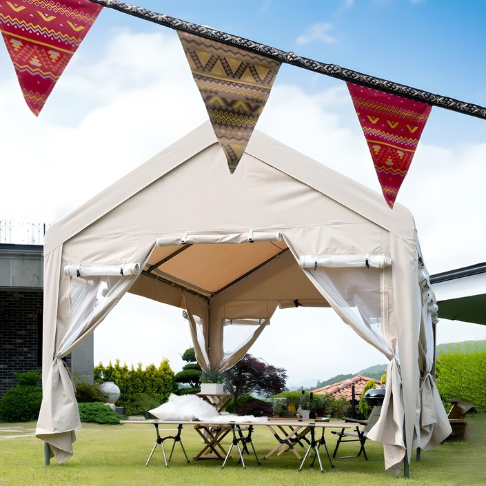 심플앤 옥스포드 캐노피 대형 천막 몽골 텐트 가제보 장박 테라스 옥상 창고 캠핑