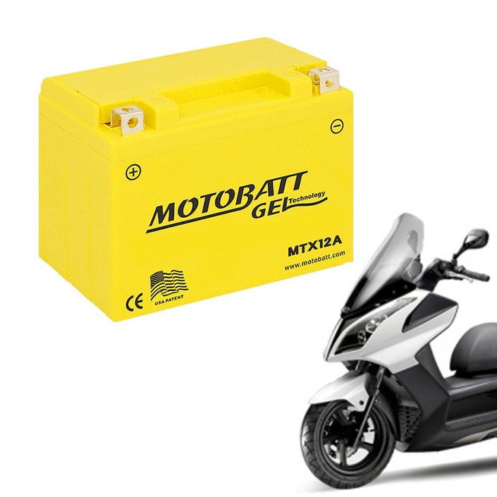 모토뱃젤 오토바이배터리 MTX12 12V 12AH YTX12BS YTX14BS 밧데리, 1개, 킴코 다운타운300
