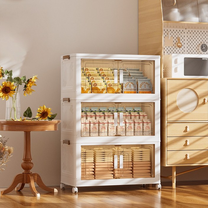 PrettyCare 대용량 옷정리 리빙박스 이동식 접이식수납박스 수납장 GS01