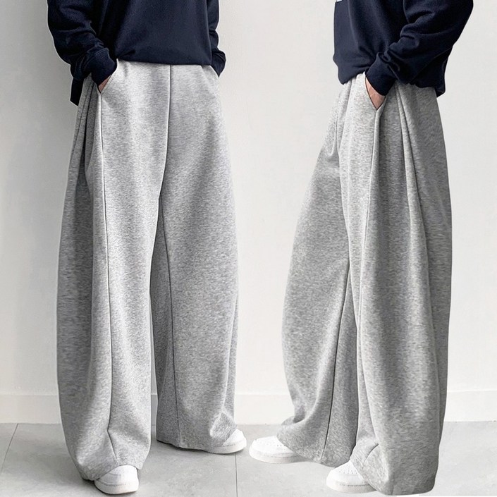 FITOJIM 남자 사이드 핀턱 옆트임 와이드 팬츠 밴딩 츄리닝 트레이닝 바지