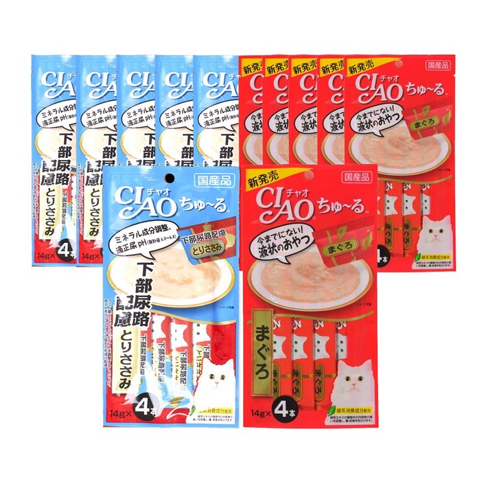 이나바 챠오 츄르 고양이 짜먹는 간식 4p, 56g, 12개