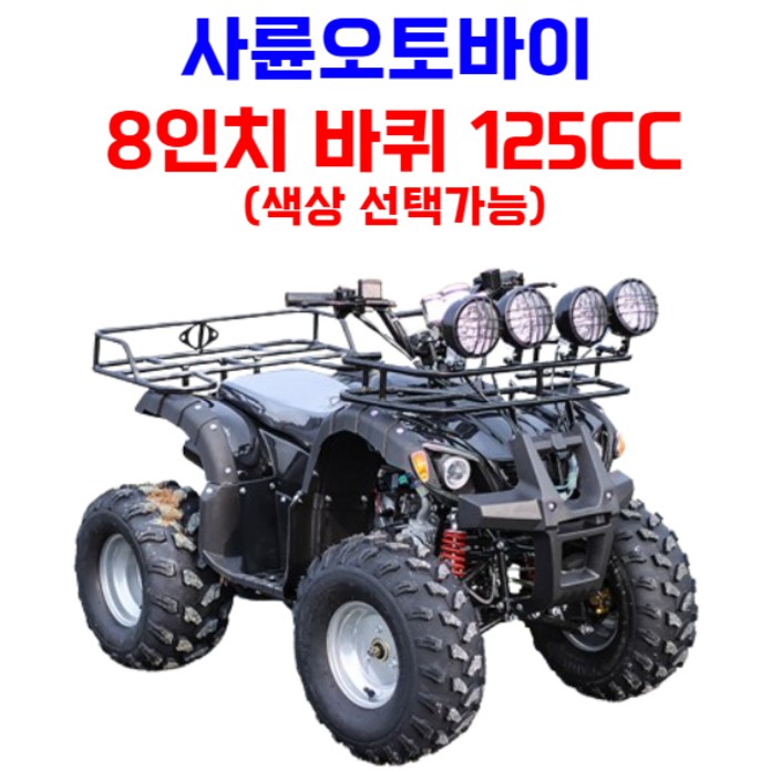엑티쿼 사륜 오토바이 사발이 4륜 바이크 네발 산악 ATV 운반차 오프로드, 블랙, 03 8인치 125CC 엑티쿼 사륜 오토바이 사발이 4륜 바이크 네발 산악 ATV 운반차 오프로드, 블랙, 03 8인치 125CC
