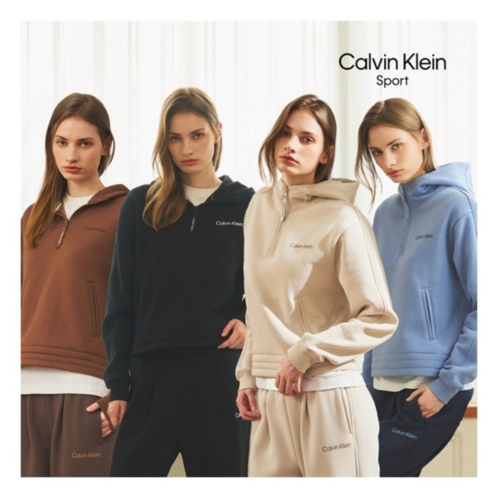 캘빈클라인스포츠  25FW 여성 기모스웻셋업 맨투맨