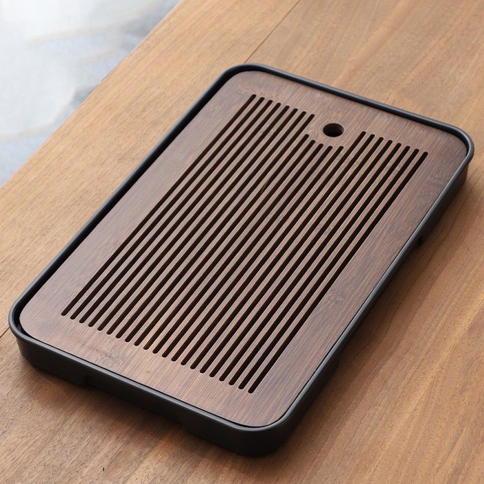 대나무 재질 소형 건조 차 트레이, 1개, 블랙 (춘현)