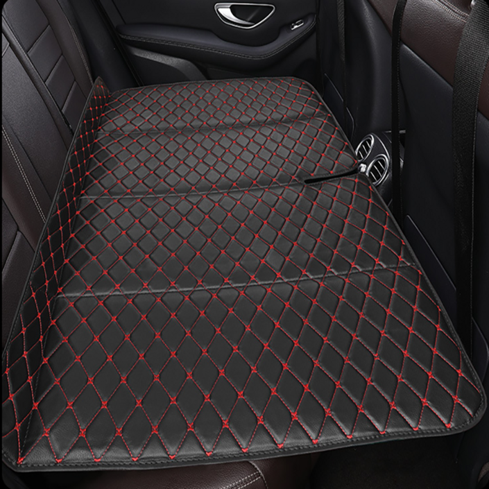 Alemon 차량용 뒷좌석 확장형 접이식 평탄화 차박 매트 보드, 검정빨강