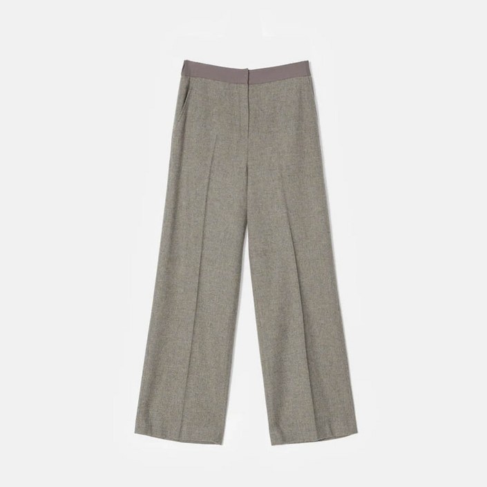 BEANPOLE 빈폴 레이디스 베이지 멜란지 밴딩 와이드 팬츠BF0X21U32A