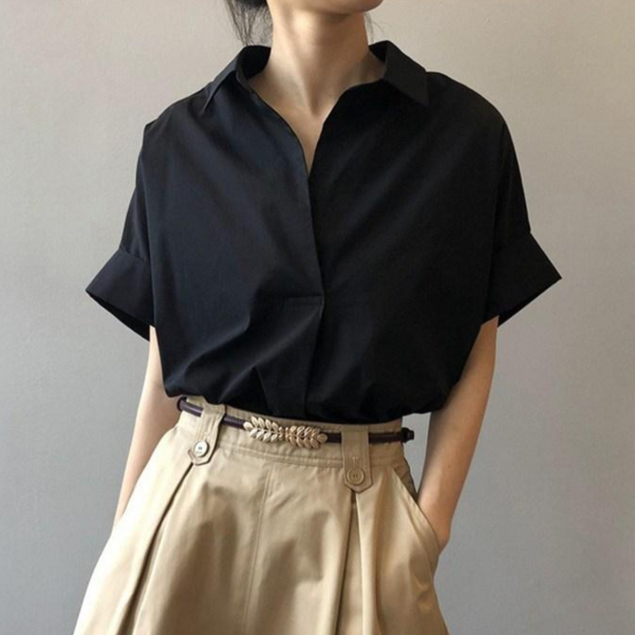 아일리 베이직 카라넥 셔츠 블라우스3color 데일리 데이트룩 하객룩 오피스룩 아일리 베이직 카라넥 셔츠 블라우스3color 데일리 데이트룩 하객룩 오피스룩