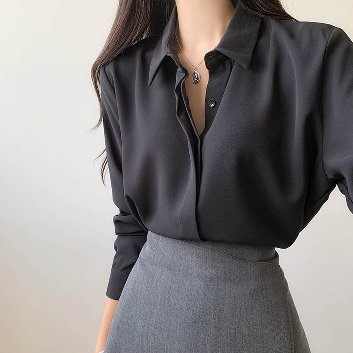 재구매최고  3만장돌파 데일리 링클프리 히든버튼 긴팔 블라우스 IT7810