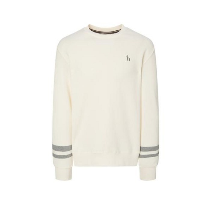 AK플라자 헤지스남성 크림 소매블럭 맨투맨 HZTS5D344 CR