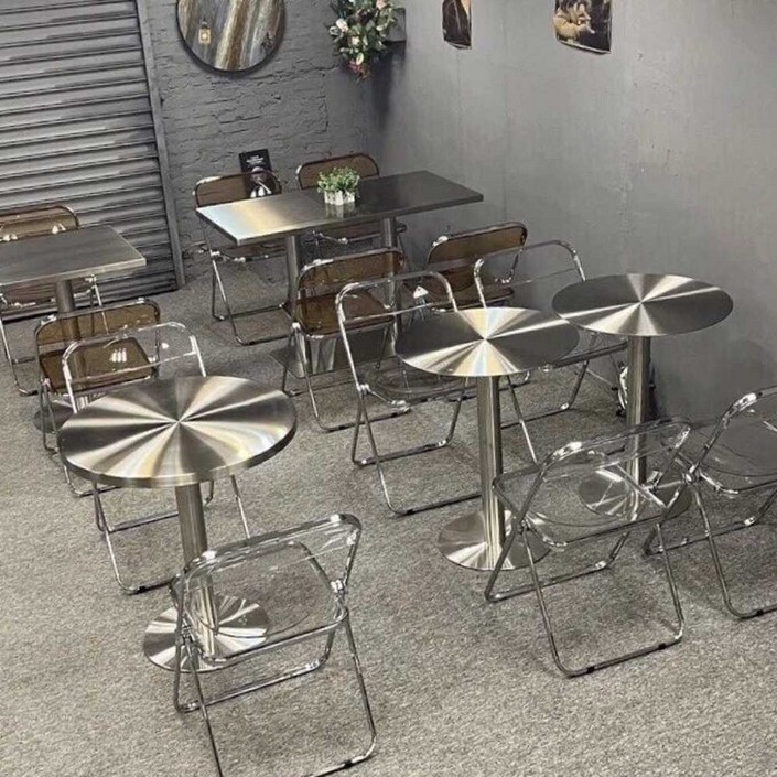 업소용 스텐 테이블 카페 둥근 원형 식탁 커피테이블