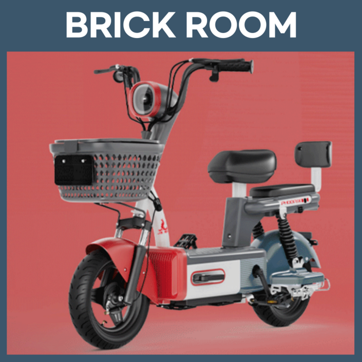 BRICKROOM 데일리 전동 스쿠터 자토바이 전기 자전거 팻바이크 2인용 분리형 배터리, 레블