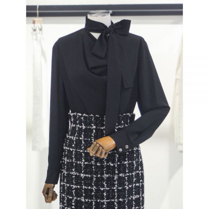 모조에스핀 스카프장식 베이직 블라우스 S253MSC008관리6759151