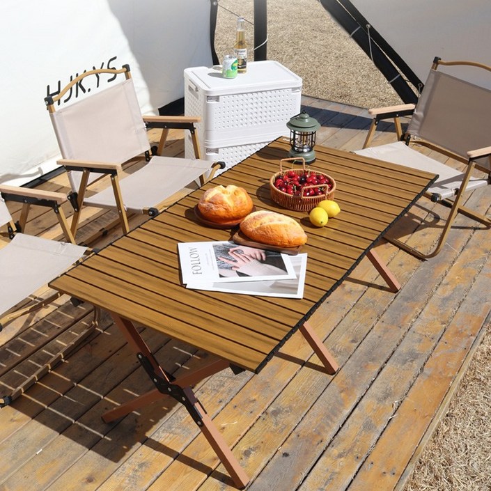 캠핑 테이블 접이식 계란말이 테이블, 나뭇결색