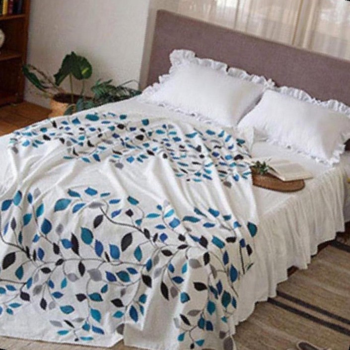 순면 리플 홑이불 싱글 퀸 침실 사계절 통풍 촉감 부드러운 침구 커버