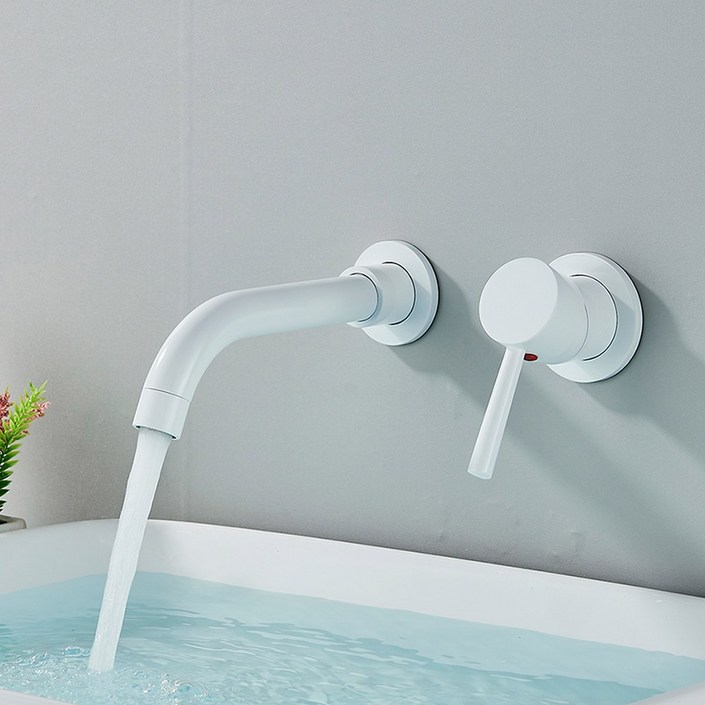 브러 골드블랙 세면대 수도꼭지 매립형 벽걸이 욕실 수전 욕조 싱크 탭 온수냉수 믹서