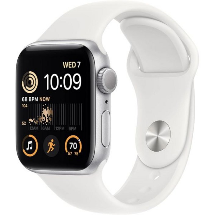 Apple Watch SE2세대GPS  셀룰러, 40mm  흰색 스포츠 밴드가 있는 실버 알루미늄 케이스, SM아마존 공식 리퍼비시