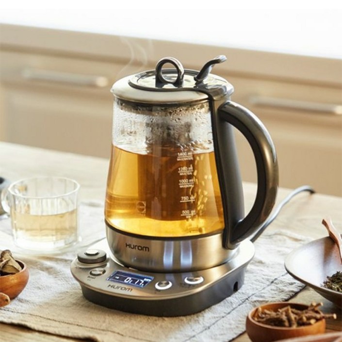 슈퍼HOTHUROM 휴롬 티마스터 프리미엄 LCD타입 티포트 실버 TMP02FSS, 단품