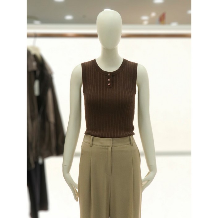 씨씨콜렉트 라운드 민소매 니트E252KST132브라운 2599009