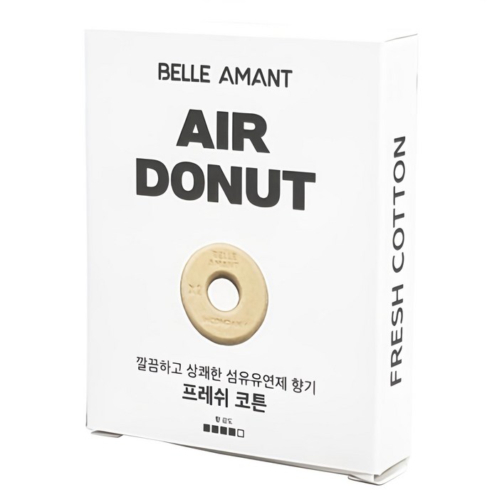 벨르아망 에어도넛 차량용 방향제 리필, 1개, 프레쉬 코튼