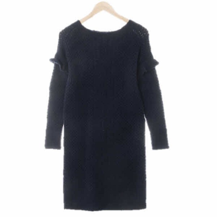 3515 제이크루 네이비 울혼방 소매러플니트원피스 [XS]