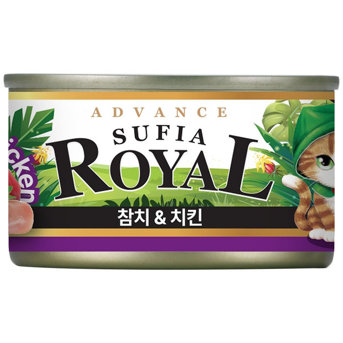 어드밴스 로얄 수피아 5종 170g x 48개입 고양이 캔 길냥이 통조림 간식, 170g, 48개, 수피아 치킨