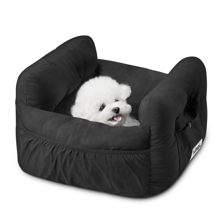 멍뭉스 강아지 더블범퍼 카시트, 블랙, 1개