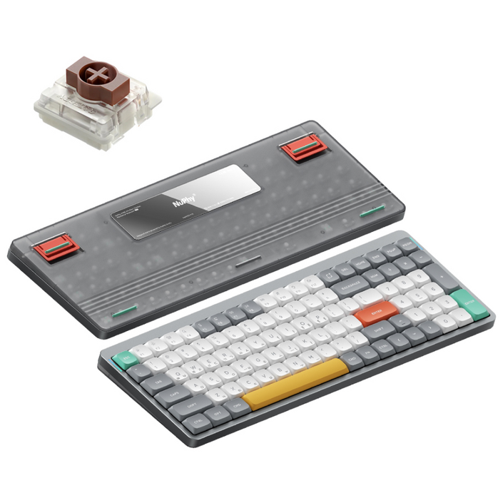 NUPHY AIR96 V2 기계식 키보드 갈축 블루투스 무선 유선 풀배열 슬림형, 루나 그레이