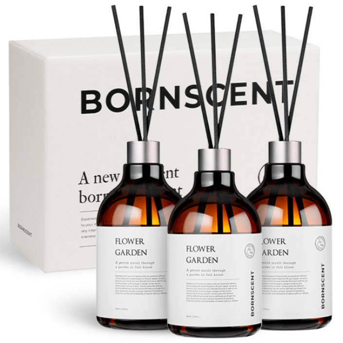 본센트 대용량 실내 화장실 사무실 디퓨저 3개입, 1세트, 650ml, 블랙체리