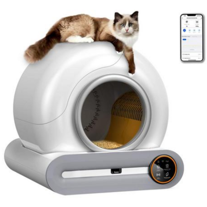 자동 고양이 화장실 냥이화장실 배변 자동처리기 대용량 9L, 화이트, 1세트