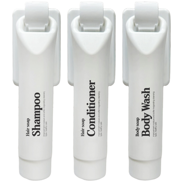 홈스토킹 무타공 공중부양 샴푸 디스펜서 튜브형 벽부착 욕실 디스펜서 3종세트