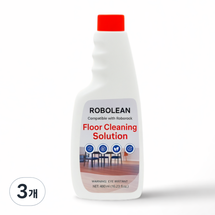 일리마 로보락 전용세제 호환 로봇청소기 세정제 480ml 클리너, 3개, 로보린