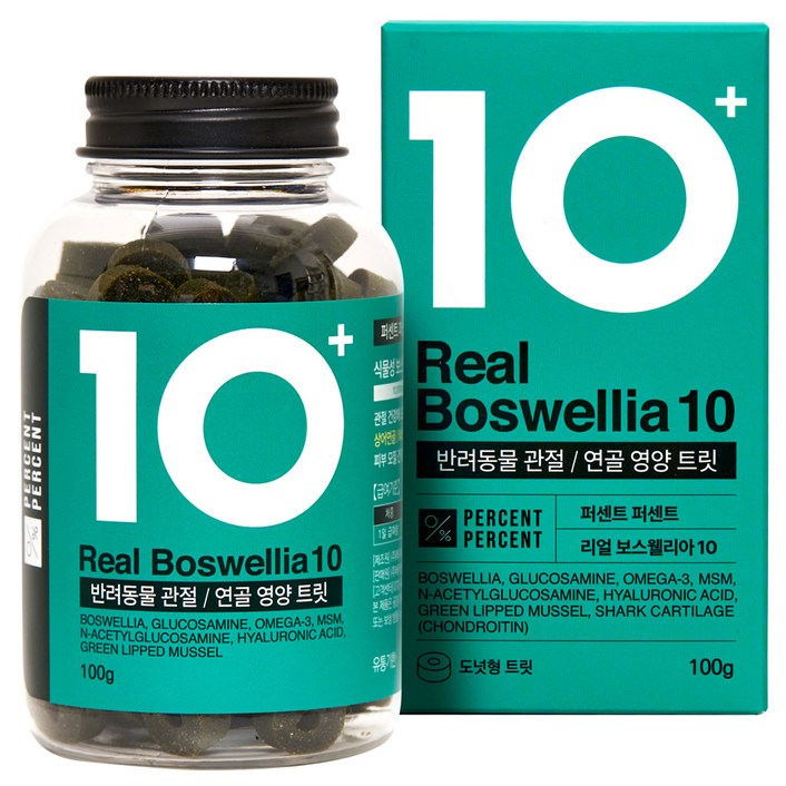 퍼센트퍼센트 강아지 관절 영양 트릿 4kg 기준 60일분 100g, 보스웰리아, 1개, 뼈관절강화