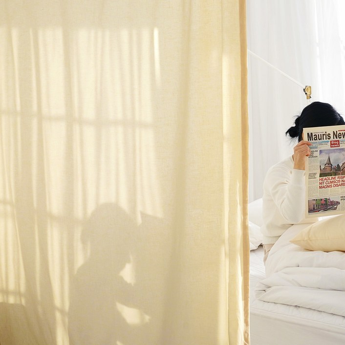 스코홈  국내 제조순면 30수 해피 패브릭 가리개 커튼