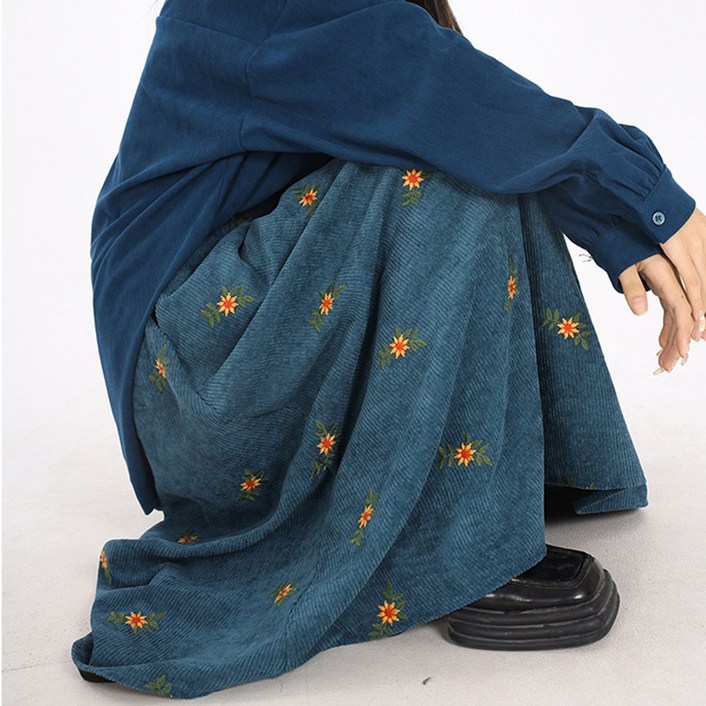 아뗄릭 이브 빈티지 코듀로이 빅사이즈 롱 스커트 10810