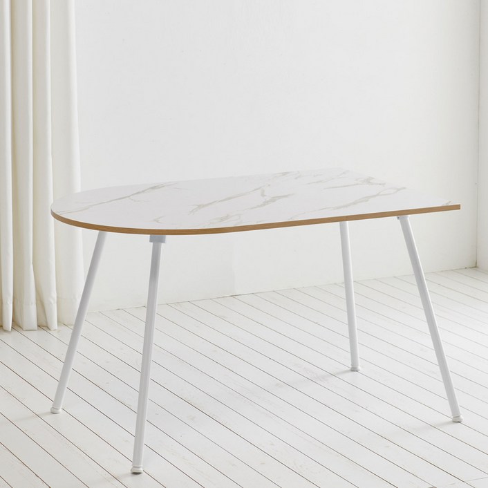 스칸디무드 쿠크 반타원형 4인용 식탁 테이블 1200 x 800 mm, 대리석