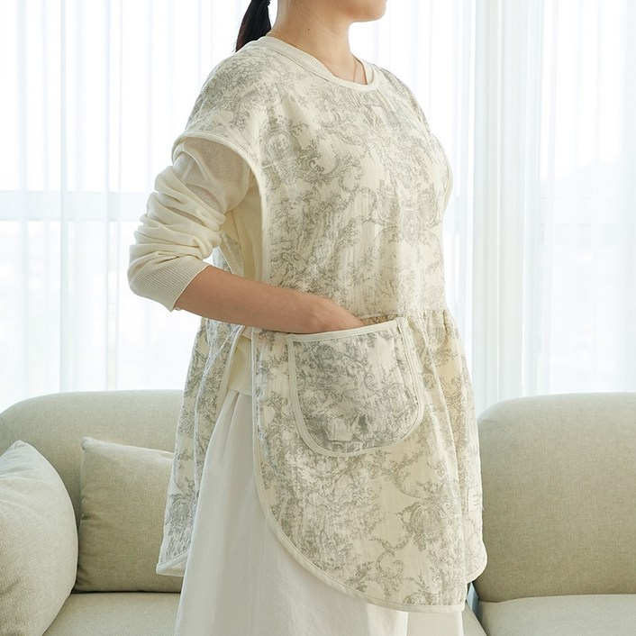 이몽 뜨왈드주이 엄마 턱받이 앞치마 그레이