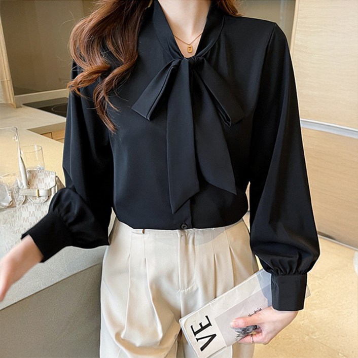 루나걸 여성용 메리프리 리본 블라우스 L26SPBL012024