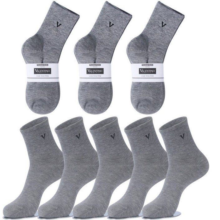 발렌티노크리스티 중목 양말 20켤레 무지 캐쥬얼 면양말