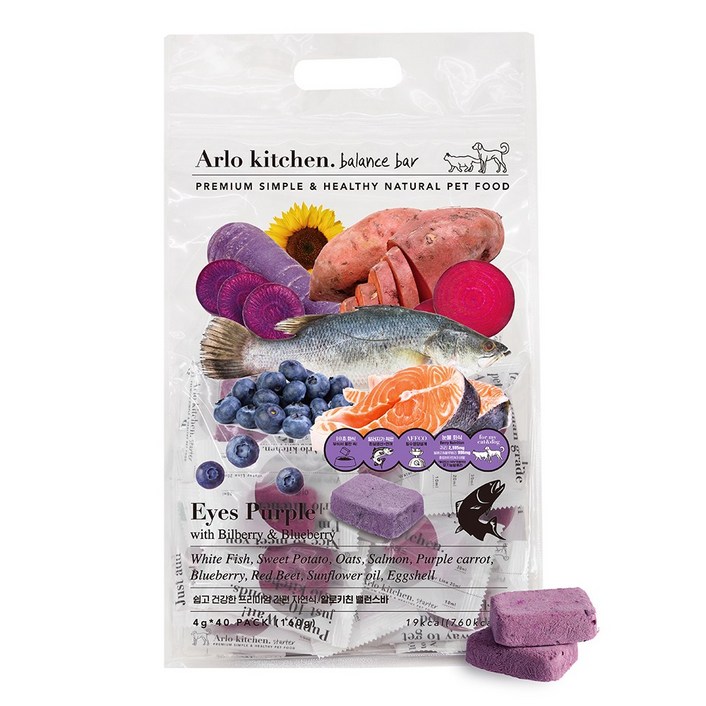 알로키친 반려견 초기 백내장 자연식 아이즈퍼플 40개입 (160g), 160g, 1개, 흰살생선
