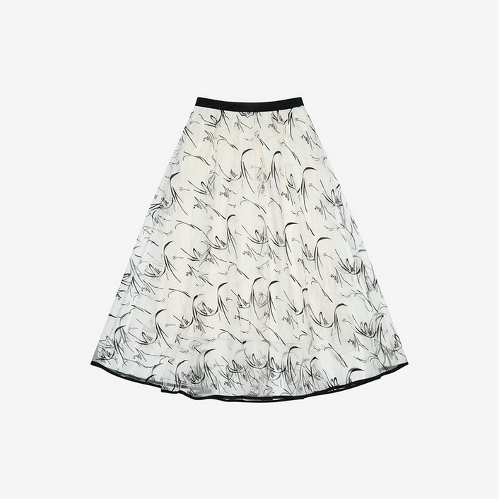 베스띠벨리 쉬폰밴딩배색스커트 BKSAE2353