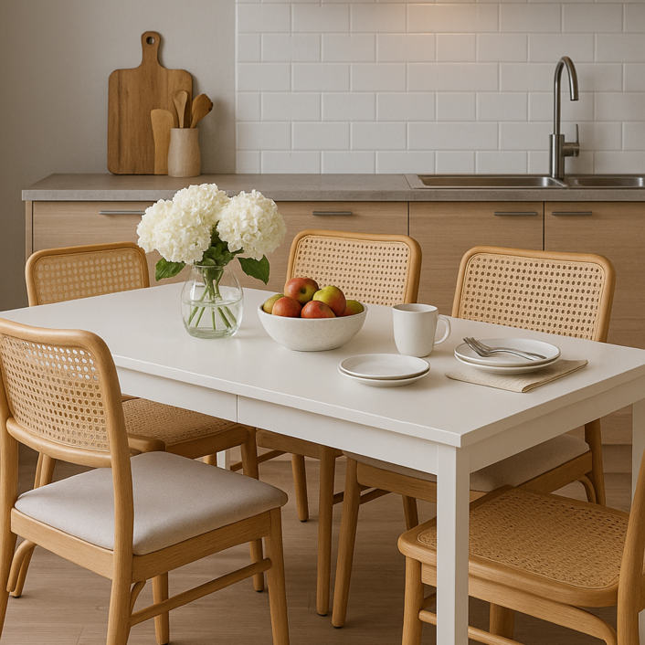 이케아 1인용 2인용 원룸 식탁 반원 반달 반타원 사각 식탁 테이블, 6인용, 이케아 확장형테이블화이트