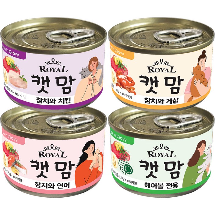 로얄 캣맘, 대용량고양이캔, 48개, 160g, 콤보