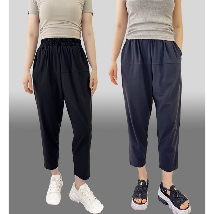 [국내생산/빅사이즈] 8부 배기핏 쿨링 밴딩팬츠 M~3XL