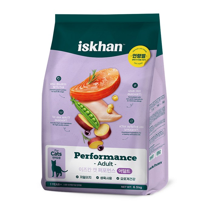 이즈칸 캣 어덜트 그레인프리 고양이 사료, 1개, 6.5kg, 닭+연어
