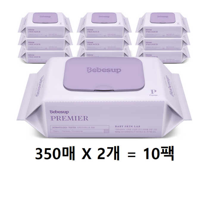 베베숲 프리미어 물티슈 캡형 70평량, 70g, 70개입, 10개