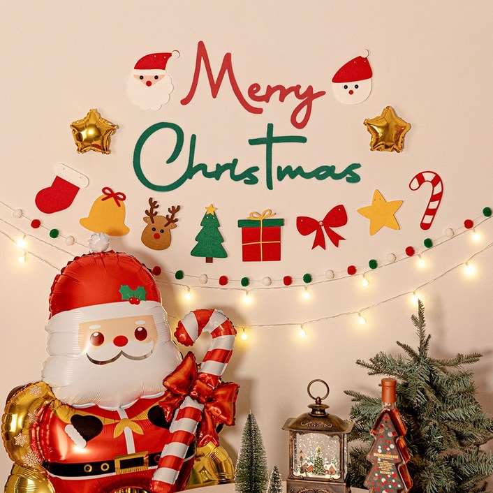 파티몬 크리스마스 가랜드 홈 파티 풍선 데코 소품 용품 장식, 1개