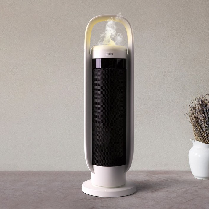 비두스 새턴타워 가습 온풍기 PTC 히터 스마트 음성인식 저소음 타워형리모콘청소세트