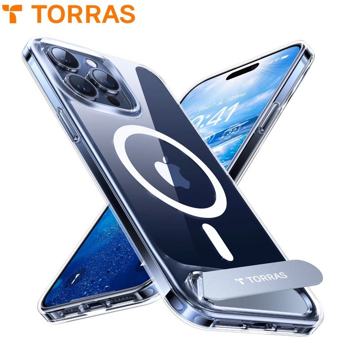 (공식) TORRAS 토라스 Pstand 밀리터리 등급 충격 방호 초강력 맥세이프 호환 반투명 휴대폰 케이스- 튼튼한 거치대, 품질 일위!